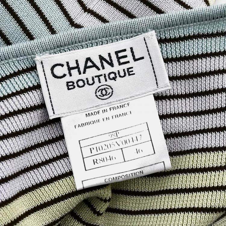 Pre Owned Chanel Sleeveless Multicolor Cotton Top Size 46