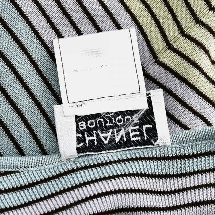 Pre Owned Chanel Sleeveless Multicolor Cotton Top Size 46