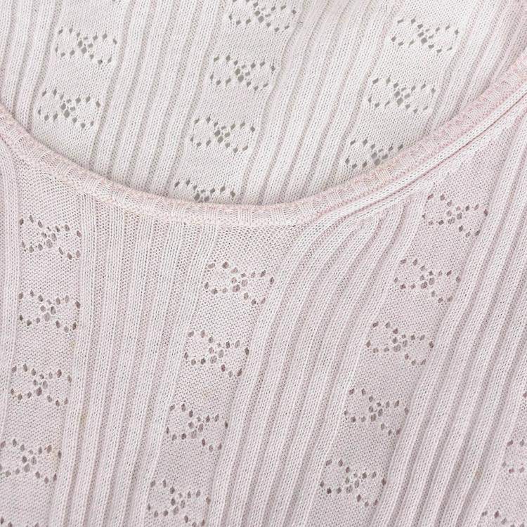 مملوكة مسبقًا Chanel Short Sleeve Top Pink Fabric Top Size 42
