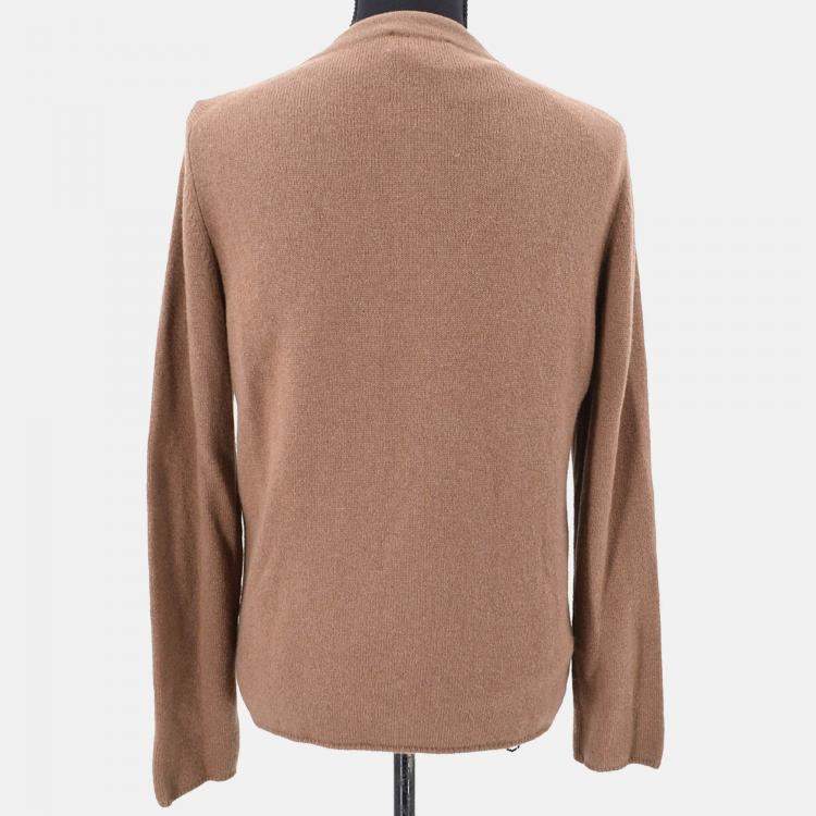 مملوكة مسبقًا Chanel Ensemble Cardigan Brown Knit Top Size 42