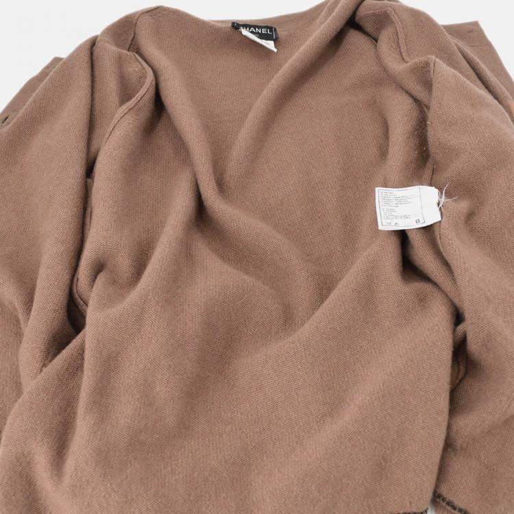 مملوكة مسبقًا Chanel Ensemble Cardigan Brown Knit Top Size 42