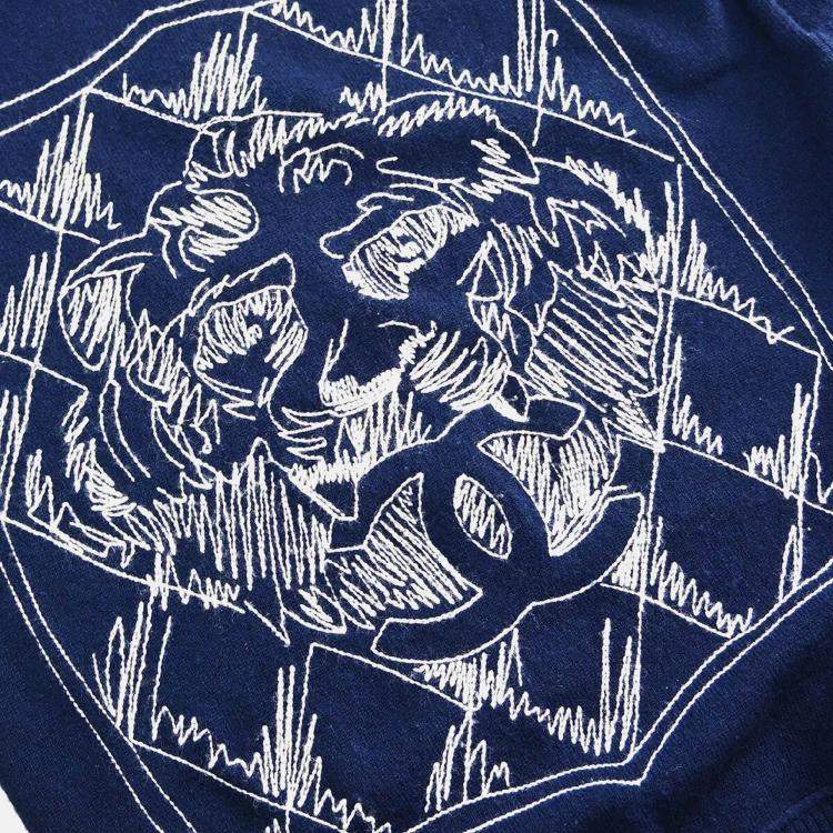 Pre Owned Chanel Sweater Navy Knit Top Size 34