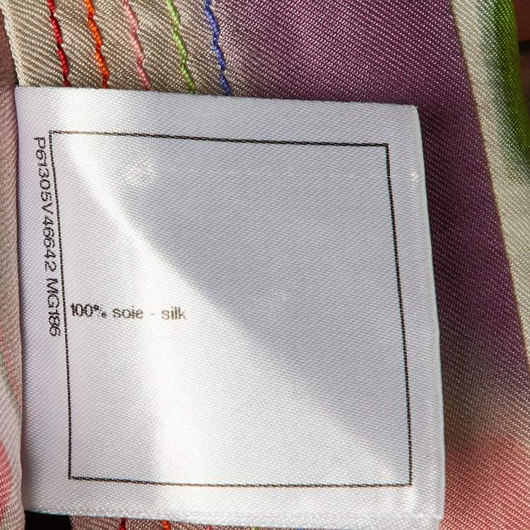 Pre Owned Chanel Multicolor Printed Silk Pleated Knee Length Skirt S