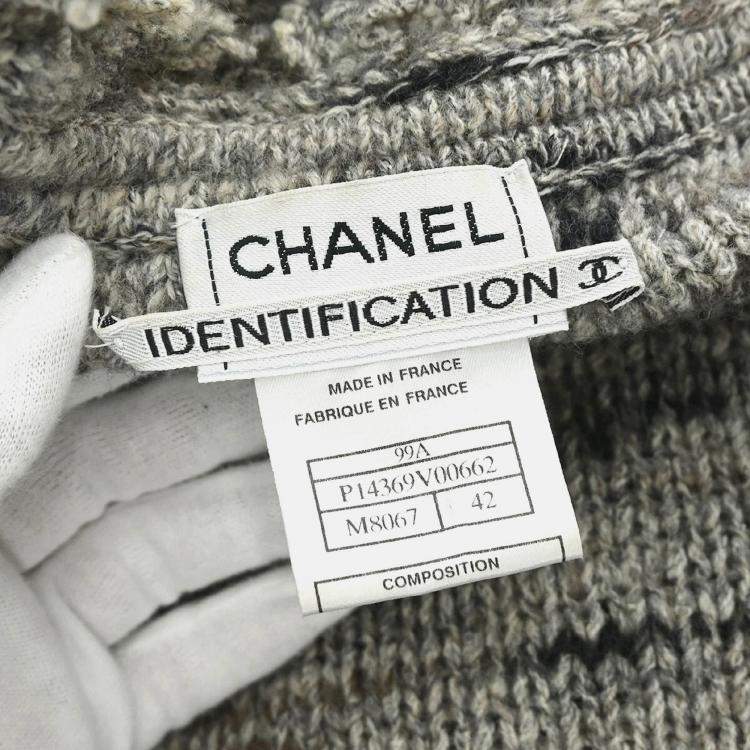 Pre Owned Chanel Collarless Jacket Gray 99A #42