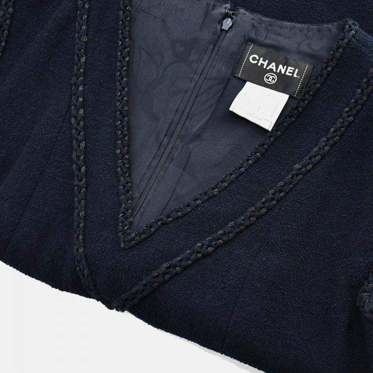 Pre Owned Chanel Sleeveless Dress Navy 08C #38