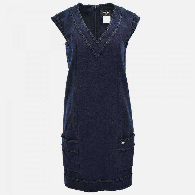 Pre Owned Chanel Sleeveless Dress Navy 08C #38