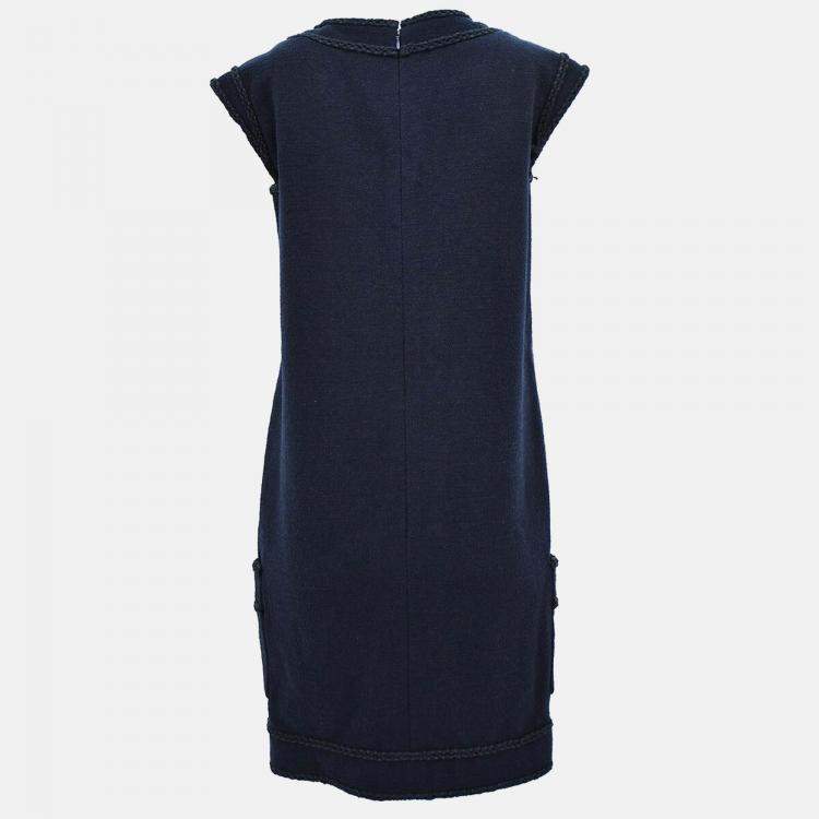 Pre Owned Chanel Sleeveless Dress Navy 08C #38