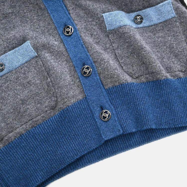Pre Owned Chanel Cardigan Gray Size 34
