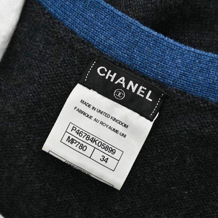 Pre Owned Chanel Cardigan Gray Size 34