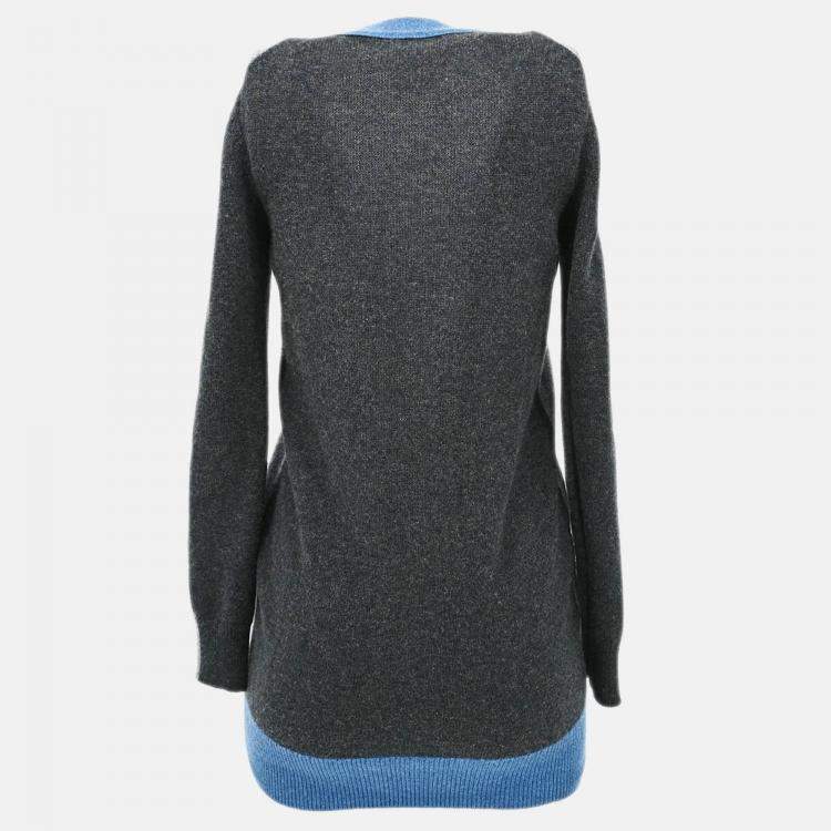 Pre Owned Chanel Cardigan Gray Size 34