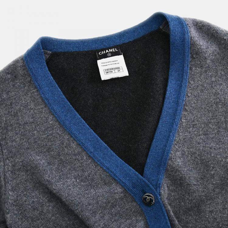 Pre Owned Chanel Cardigan Gray Size 34