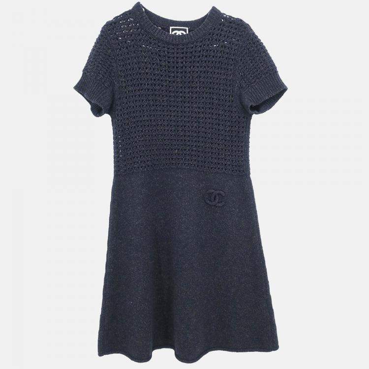 Pre Owned Chanel Sport Line Dress Dark Gray Size 38