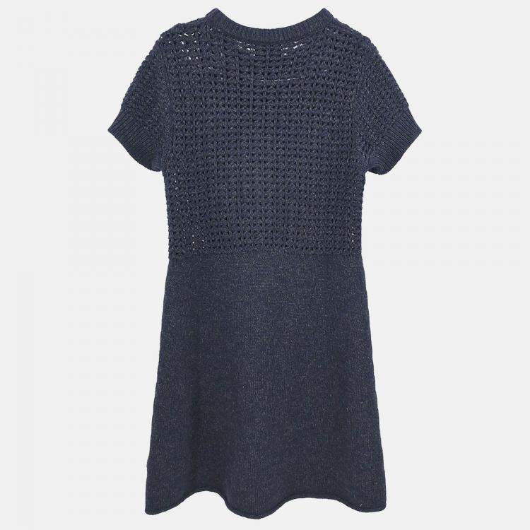 Pre Owned Chanel Sport Line Dress Dark Gray Size 38