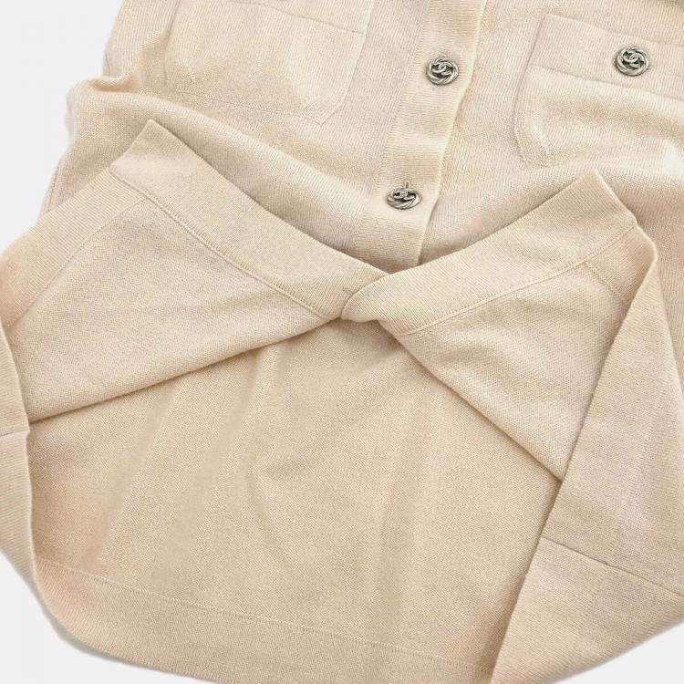 Pre Owned Chanel Cardigan Beige Size 36