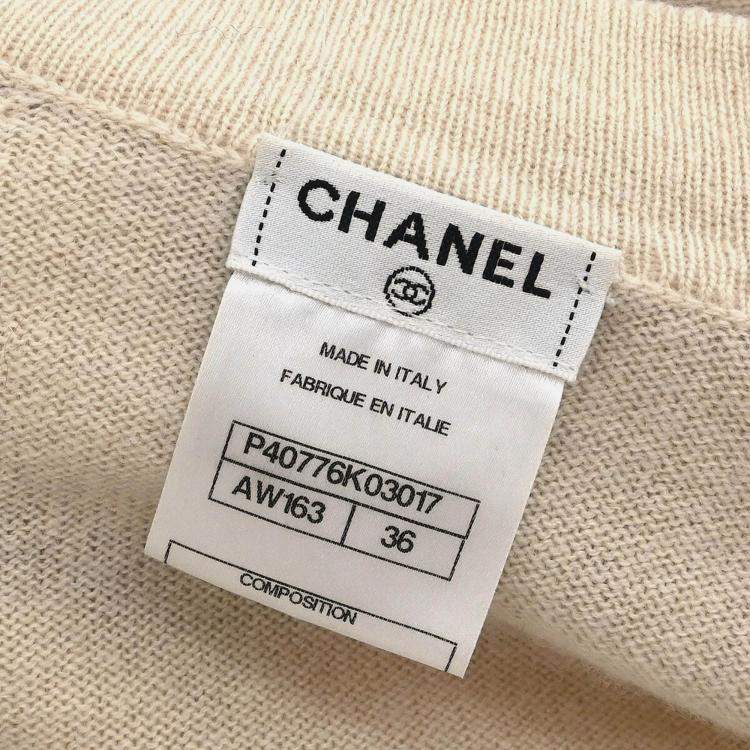 Pre Owned Chanel Cardigan Beige Size 36
