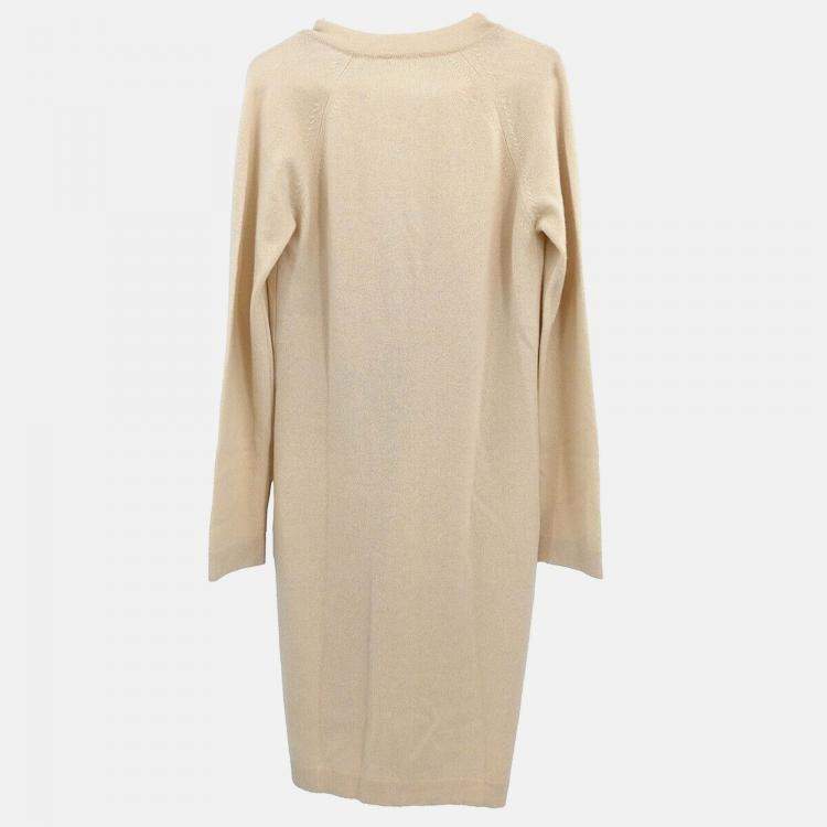 Pre Owned Chanel Cardigan Beige Size 36