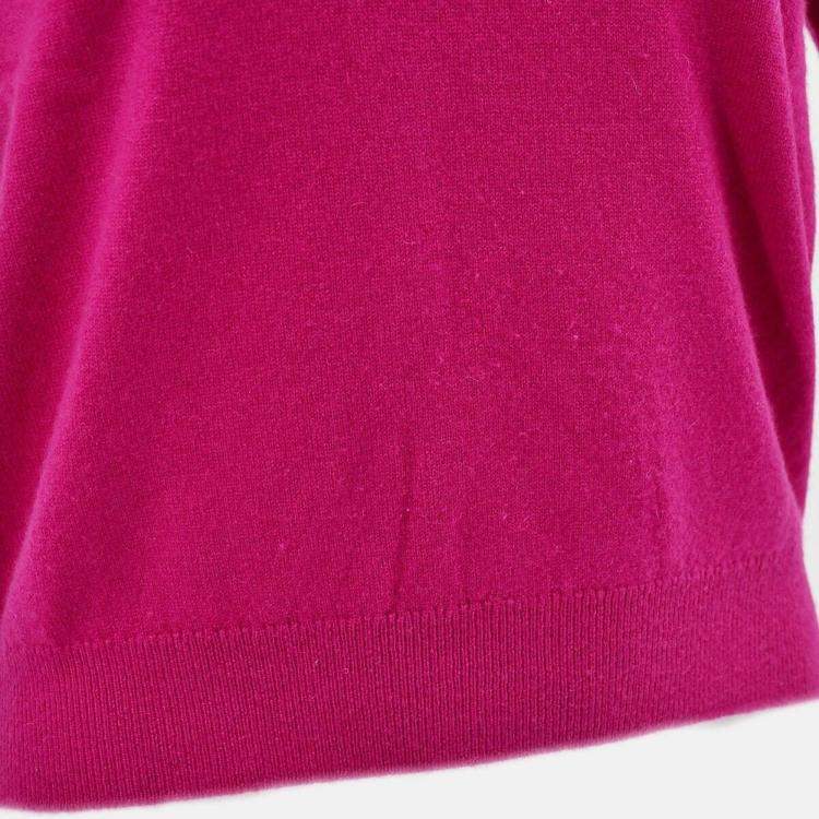 Pre Owned Chanel Short Sleeve Sweater Knit Top Pink Size 42