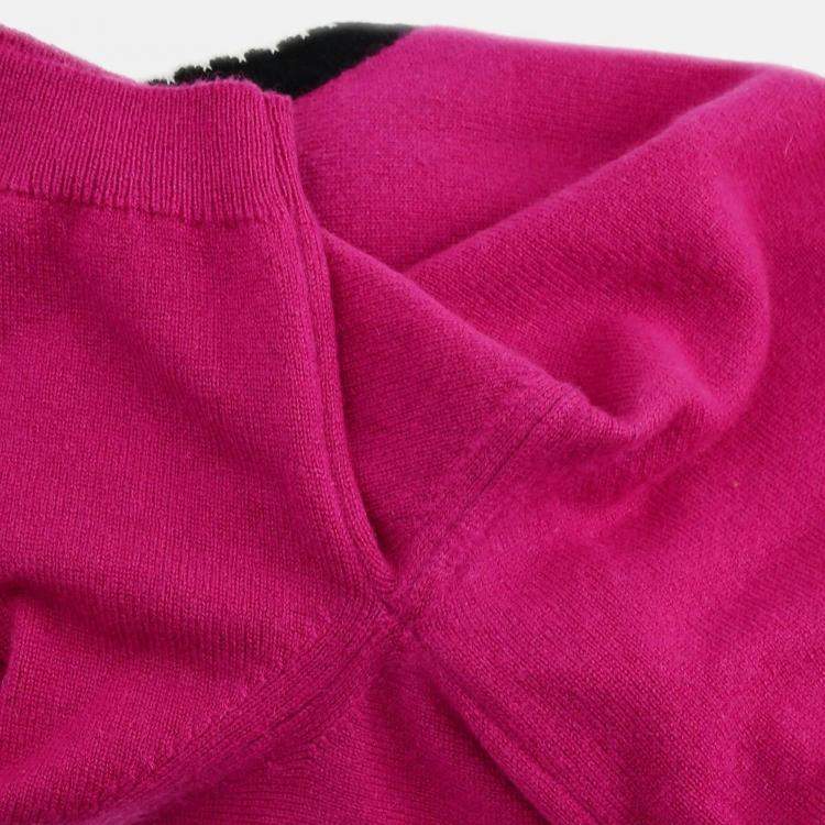 Pre Owned Chanel Short Sleeve Sweater Knit Top Pink Size 42