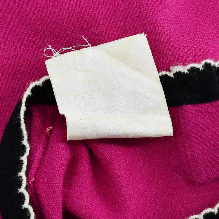 Pre Owned Chanel Short Sleeve Sweater Knit Top Pink Size 42