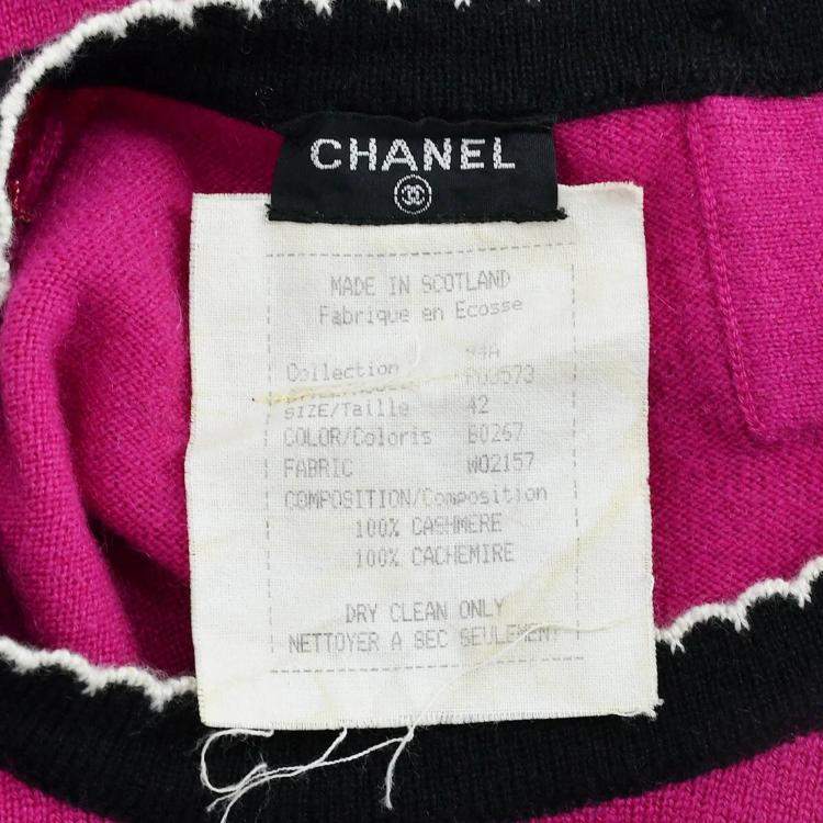 Pre Owned Chanel Short Sleeve Sweater Knit Top Pink Size 42