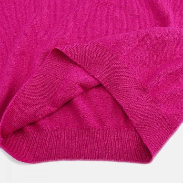 Pre Owned Chanel Short Sleeve Sweater Knit Top Pink Size 42