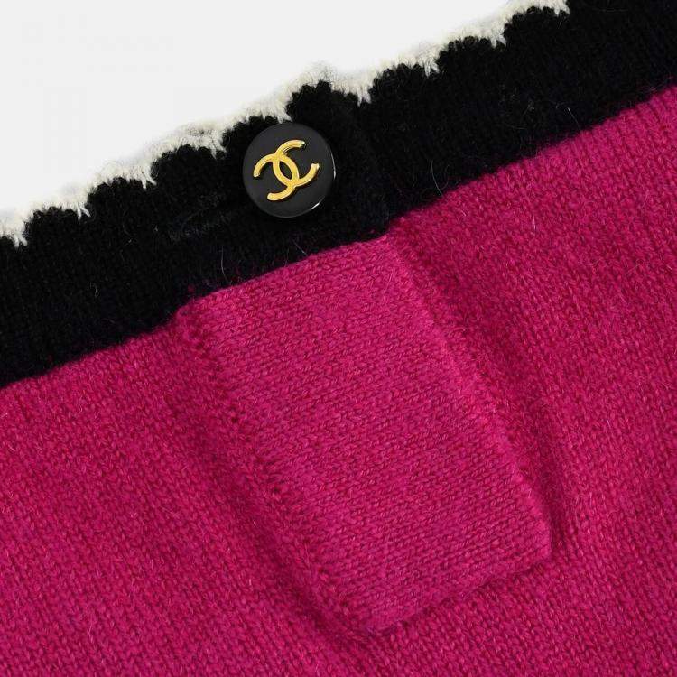 Pre Owned Chanel Short Sleeve Sweater Knit Top Pink Size 42