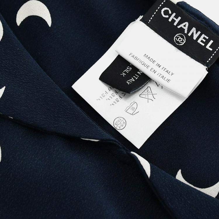 Pre Owned Chanel Short Sleeve Shirt Blouse Top Navy Size 50