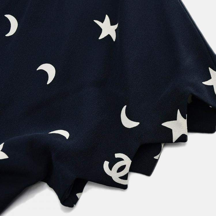 Pre Owned Chanel Short Sleeve Shirt Blouse Top Navy Size 50