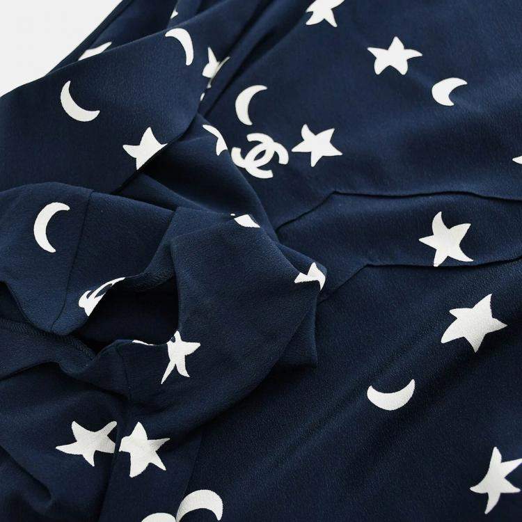 Pre Owned Chanel Short Sleeve Shirt Blouse Top Navy Size 50