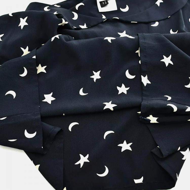 Pre Owned Chanel Short Sleeve Shirt Blouse Top Navy Size 50