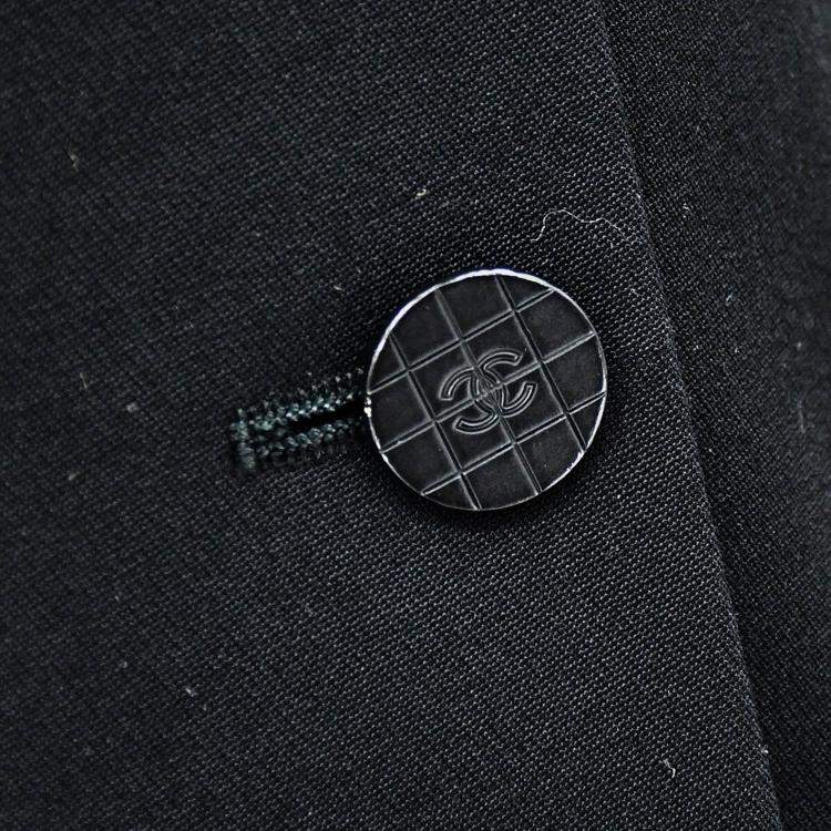Pre Owned Chanel Single Breasted Jacket Black Size 34