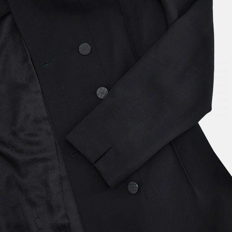 Pre Owned Chanel Single Breasted Jacket Black Size 34