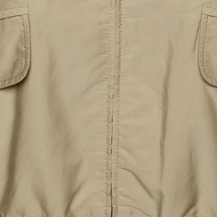 Pre Owned Chanel Beige Cotton Zip Up Utility Jacket S