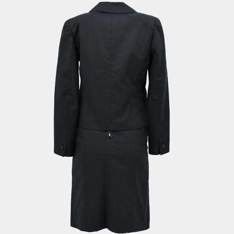 Pre Owned Chanel Setup Suit Jacket Skirt Black 98S #36