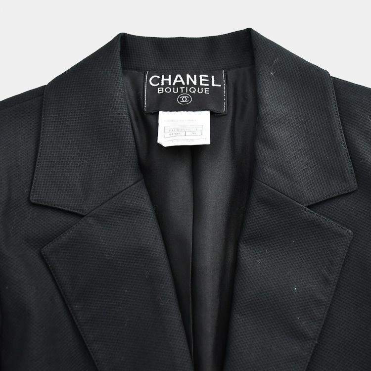 Pre Owned Chanel Setup Suit Jacket Skirt Black 98S #36