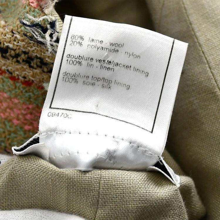 مملوكة مسبقًا Chanel Single Breasted Collarless Jacket Beige #34