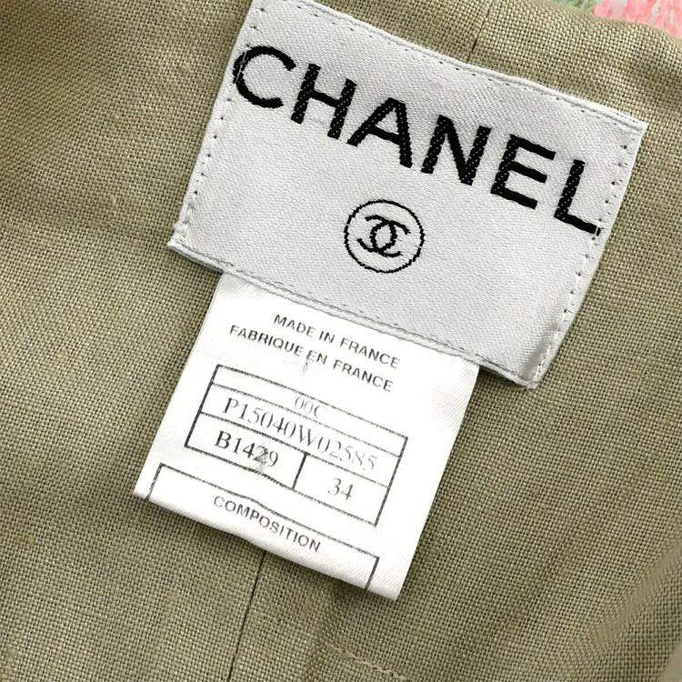 مملوكة مسبقًا Chanel Single Breasted Collarless Jacket Beige #34