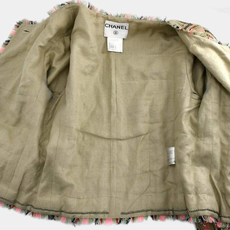 مملوكة مسبقًا Chanel Single Breasted Collarless Jacket Beige #34