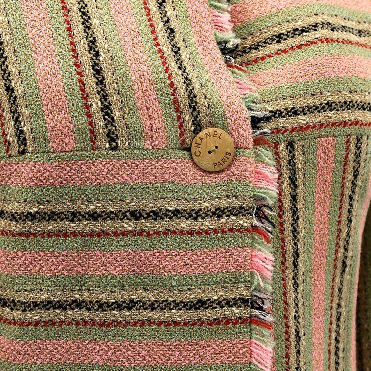 مملوكة مسبقًا Chanel Single Breasted Collarless Jacket Beige #34
