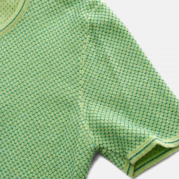 Pre Owned Chanel Ensemble Cardigan Short Sleeve Top Green #42