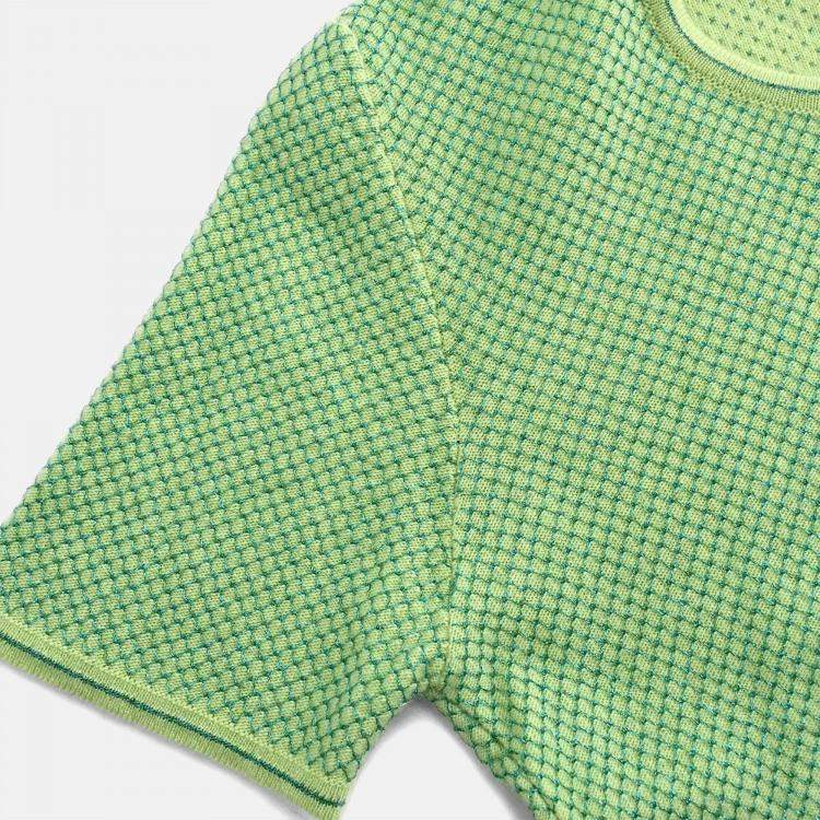 Pre Owned Chanel Ensemble Cardigan Short Sleeve Top Green #42