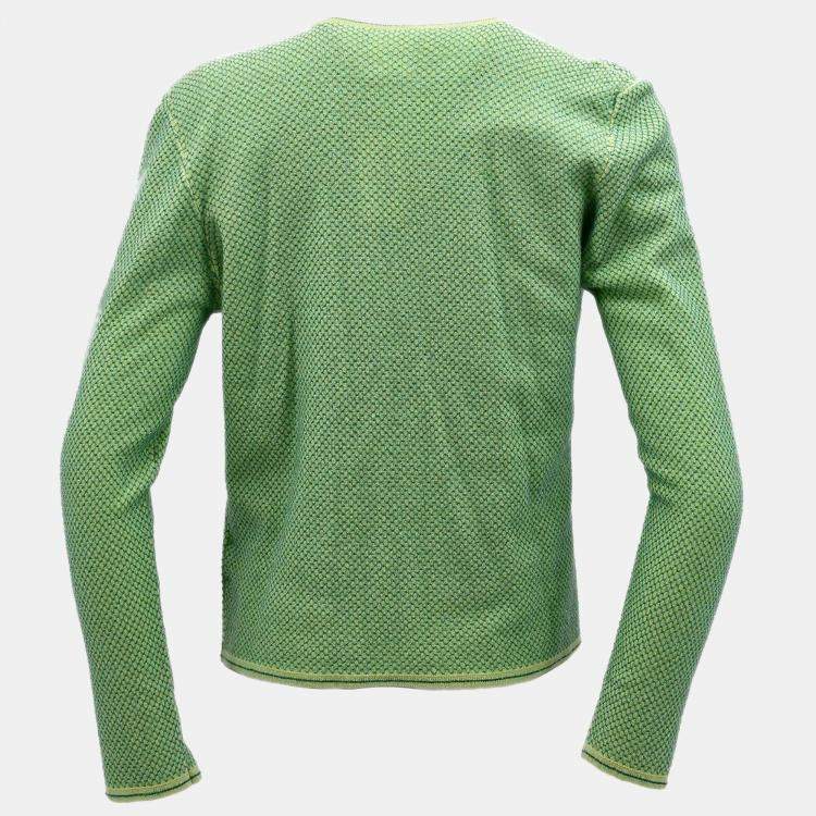 Pre Owned Chanel Ensemble Cardigan Short Sleeve Top Green #42
