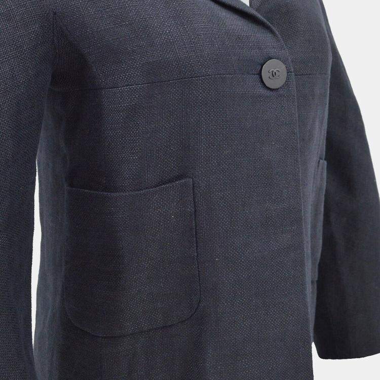 Pre Owned Chanel Single Breasted Jacket Black 98C #38