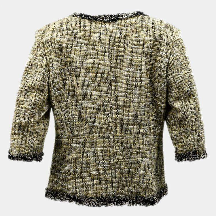 Pre Owned Chanel Collarless Jacket Beige 03P #48