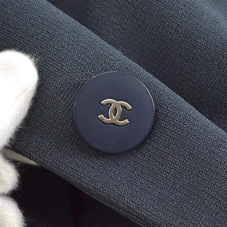 Pre Owned Chanel Single Breasted Jacket Gray 98C #44