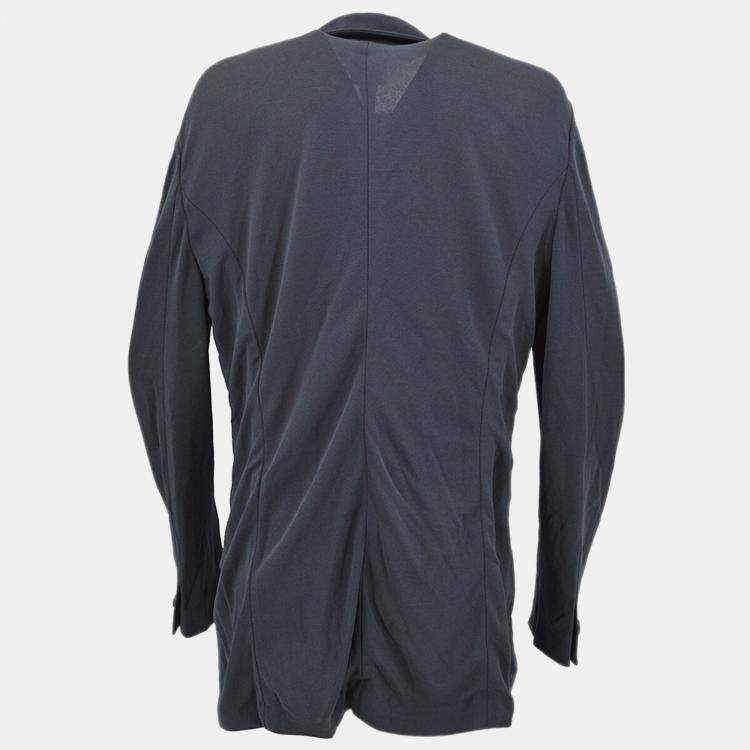 Pre Owned Chanel Single Breasted Jacket Gray 98C #44