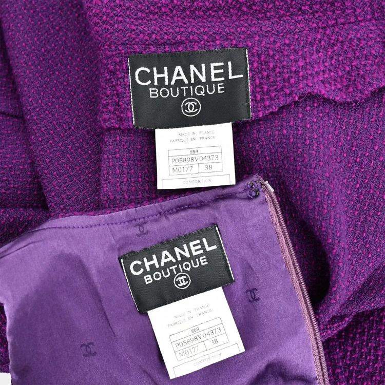 Pre Owned Chanel Setup Suit Jacket Dress Purple 95A #38