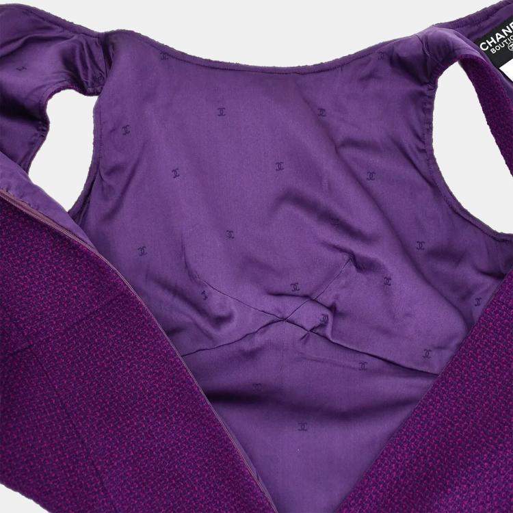 Pre Owned Chanel Setup Suit Jacket Dress Purple 95A #38