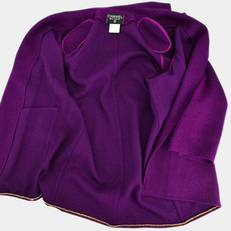 Pre Owned Chanel Setup Suit Jacket Dress Purple 95A #38