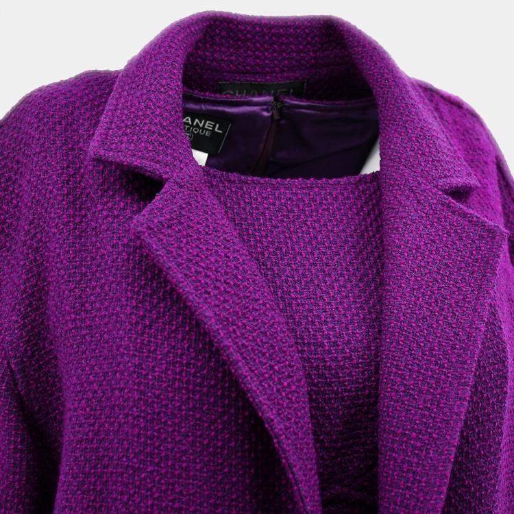 Pre Owned Chanel Setup Suit Jacket Dress Purple 95A #38
